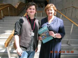 Connor with Fiona Hyslop MSP